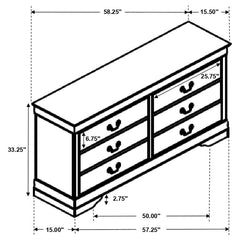 Louis Philippe Brown Dresser - furniture place usa