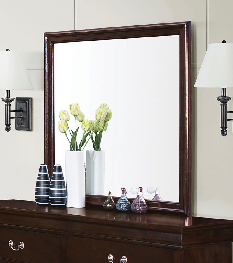 Louis Philippe Brown Dresser Mirror - furniture place usa