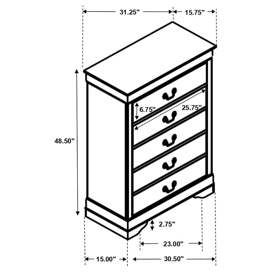 Louis Philippe Brown Chest - furniture place usa