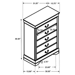 Louis Philippe Brown Chest - furniture place usa