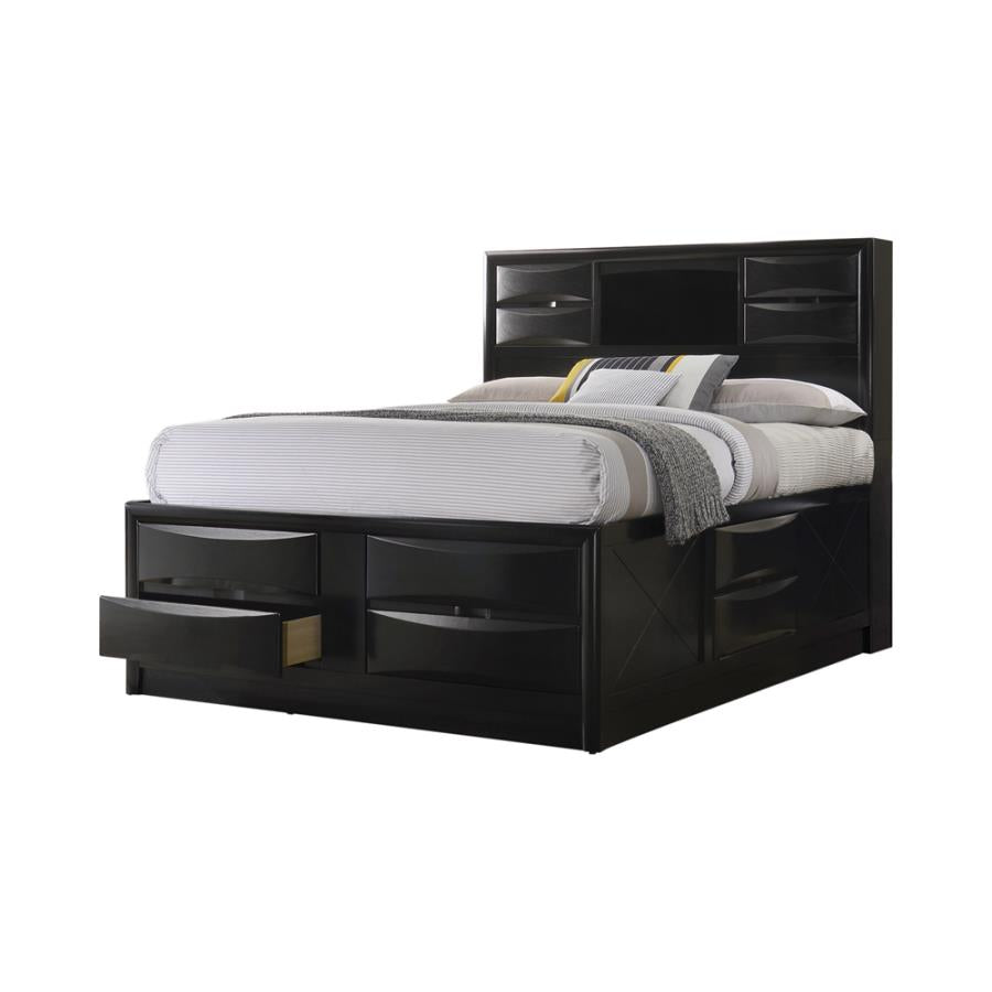 Briana Black Queen Storage Bed - furniture place usa