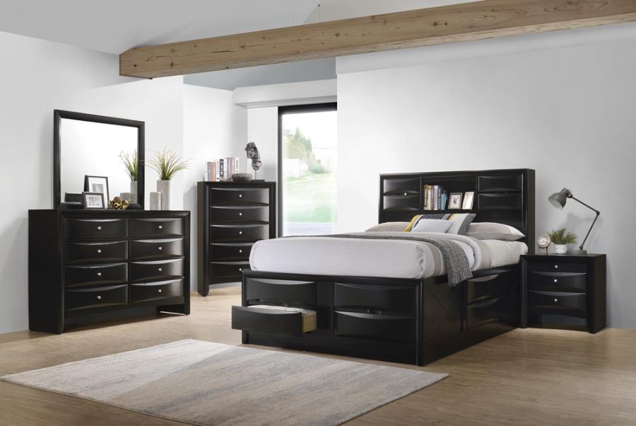 Briana Black Queen Storage Bed - furniture place usa