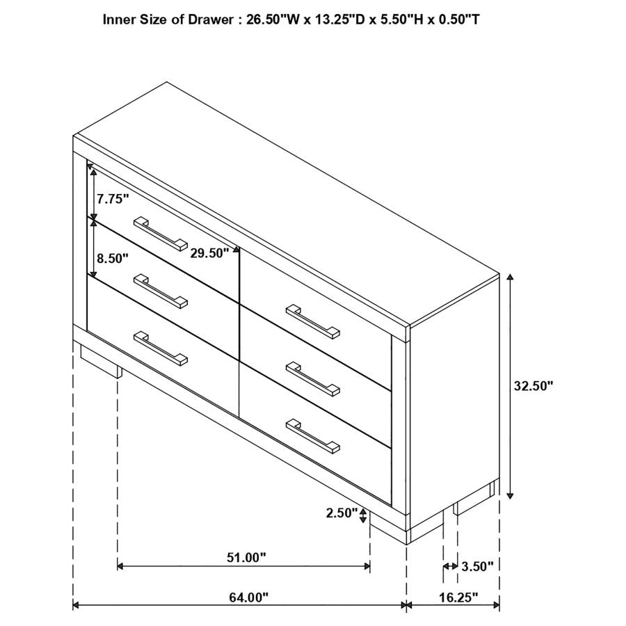 Jessica White Dresser - furniture place usa