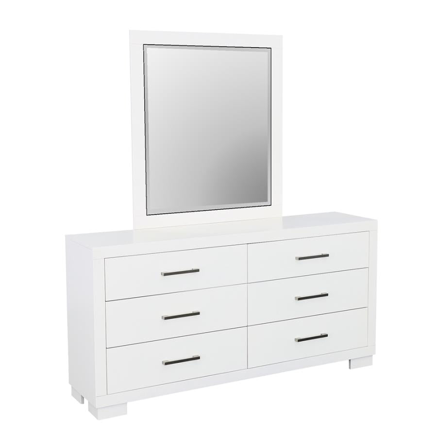 Jessica White Dresser Mirror - furniture place usa