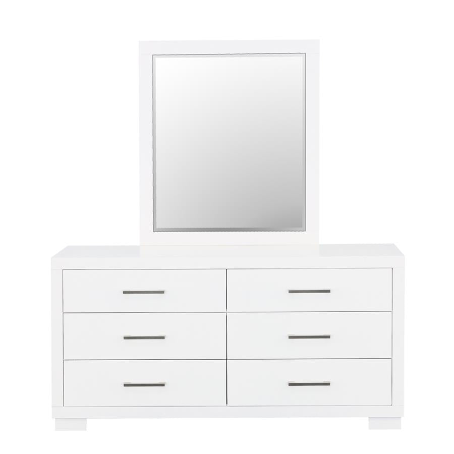 Jessica White Dresser Mirror - furniture place usa