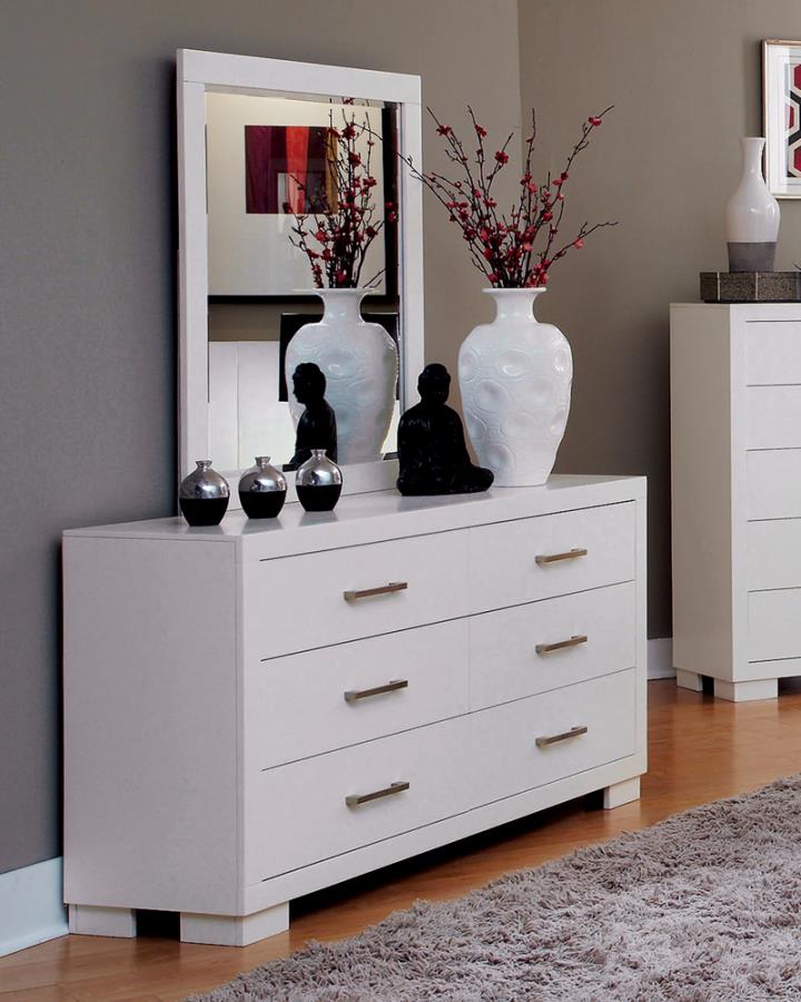 Jessica White Dresser Mirror - furniture place usa