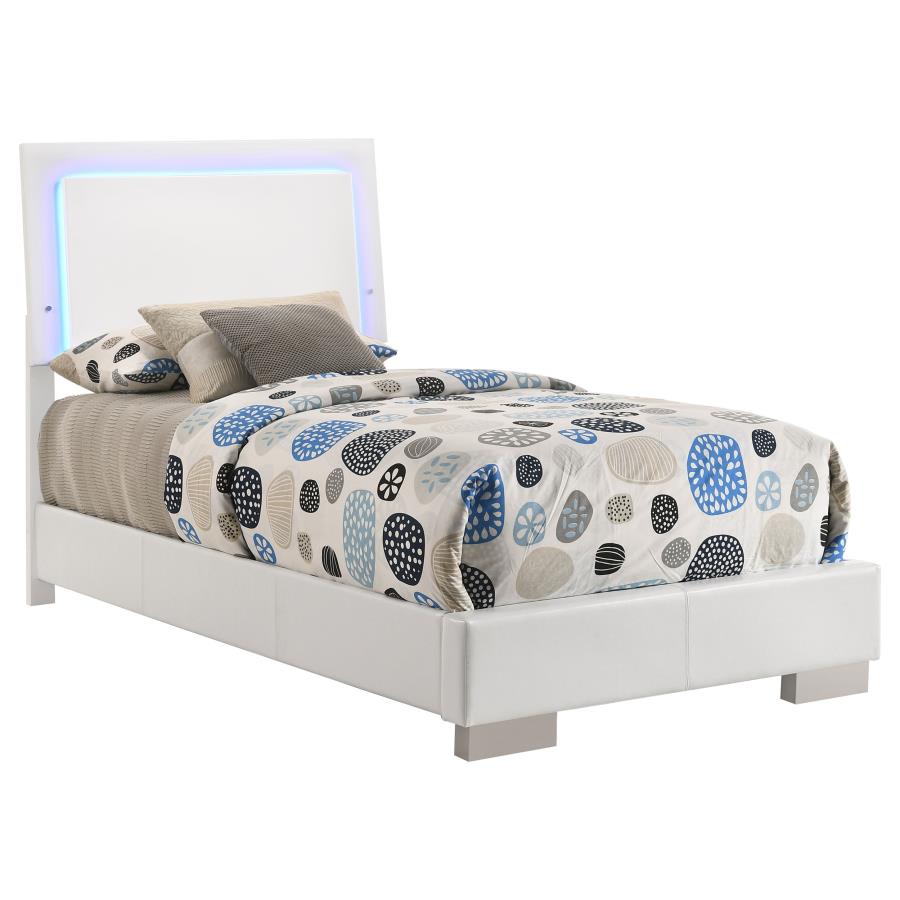 Felicity White Twin Bed 5 Pc Set - furniture place usa