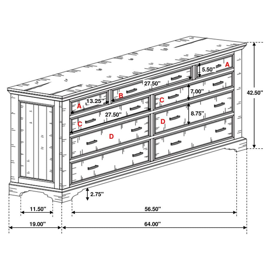 Elk Grove Brown Dresser - furniture place usa