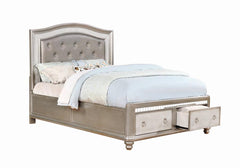 Bling Game Silver Eastern King Bed 4 Pc Set - furniture place usa