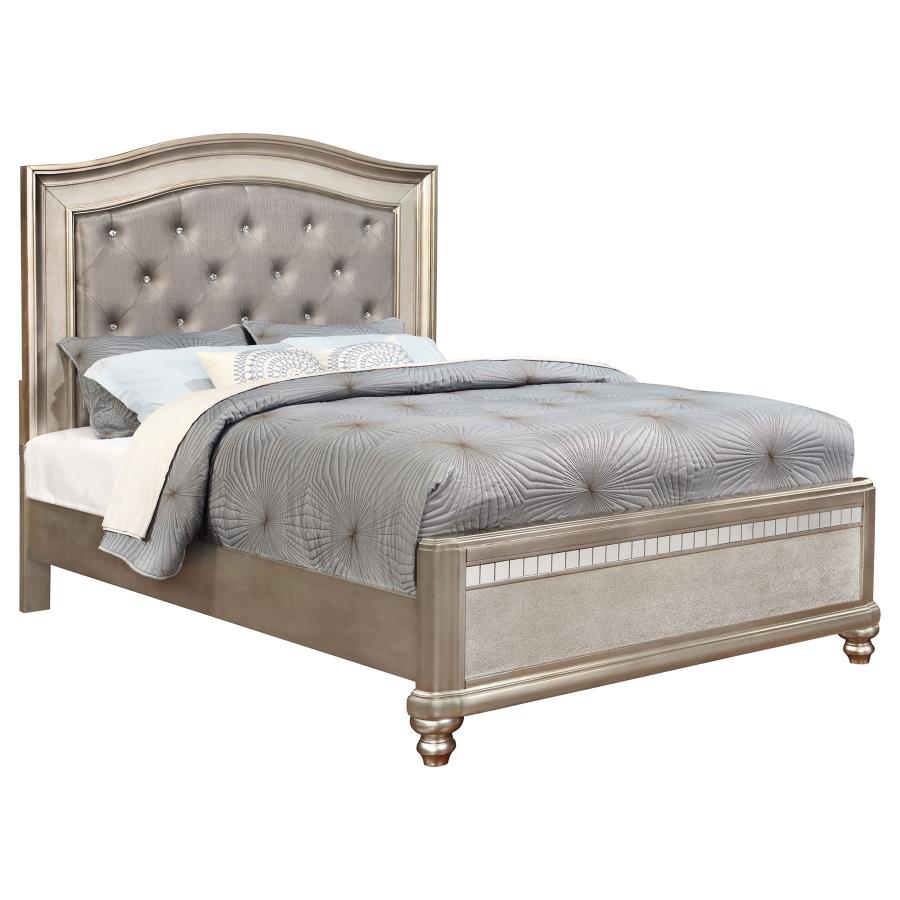 Bling Game Silver Queen Bed 4 Pc Set - furniture place usa