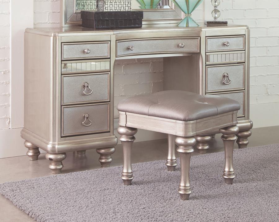 Bling Game Silver Vanity Table - furniture place usa