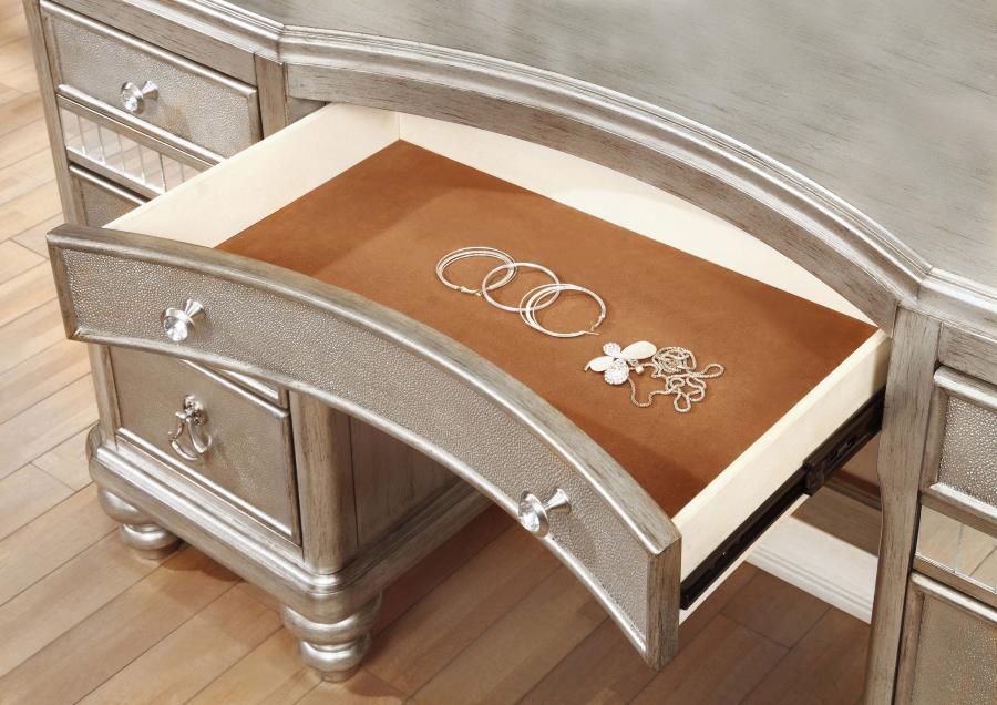 Bling Game Silver Vanity Table - furniture place usa