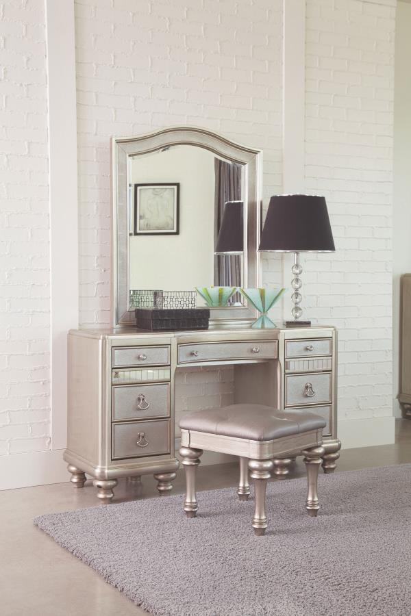 Bling Game Silver Vanity Table - furniture place usa