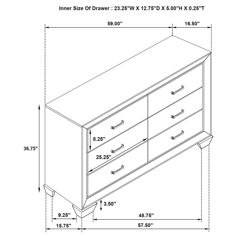 Kauffman Brown Dresser - furniture place usa