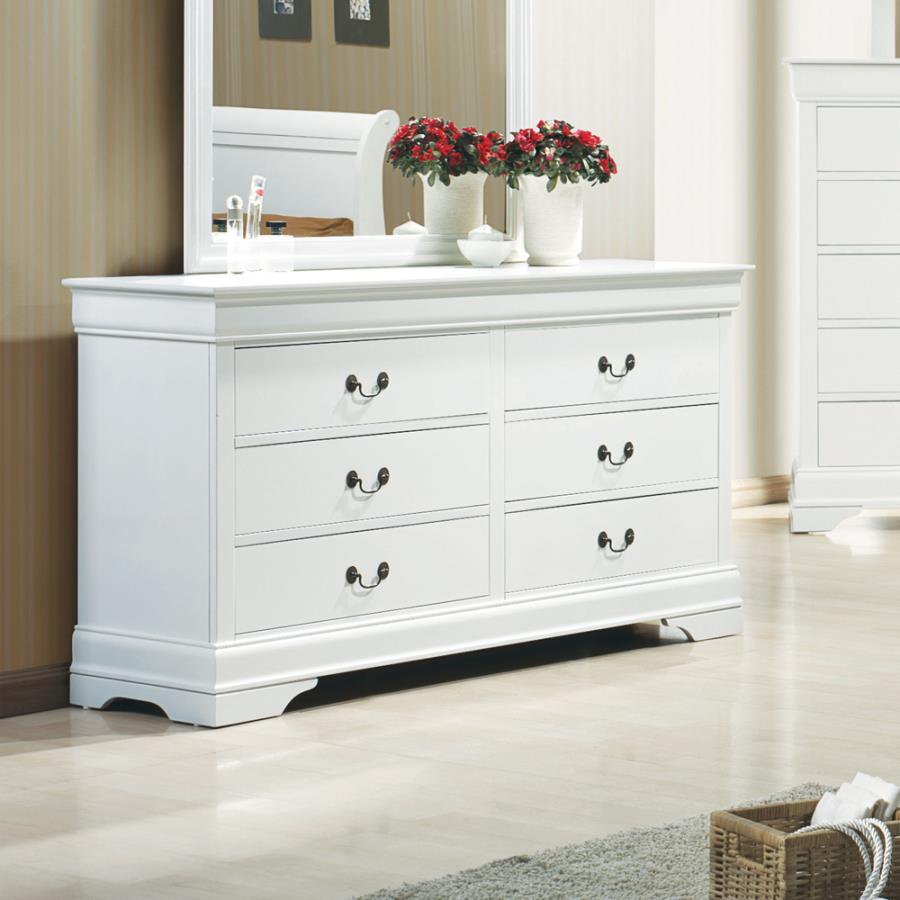 Louis Philippe White Dresser - furniture place usa