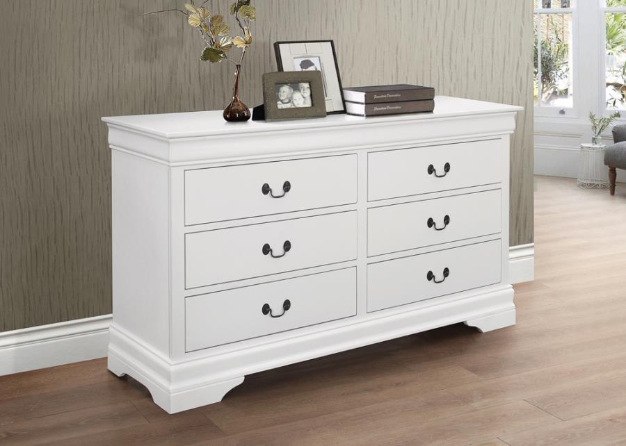 Louis Philippe White Dresser - furniture place usa