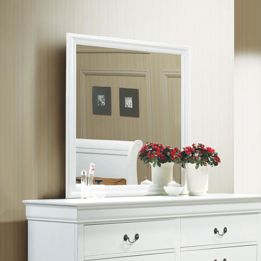 Louis Philippe White Dresser Mirror - furniture place usa