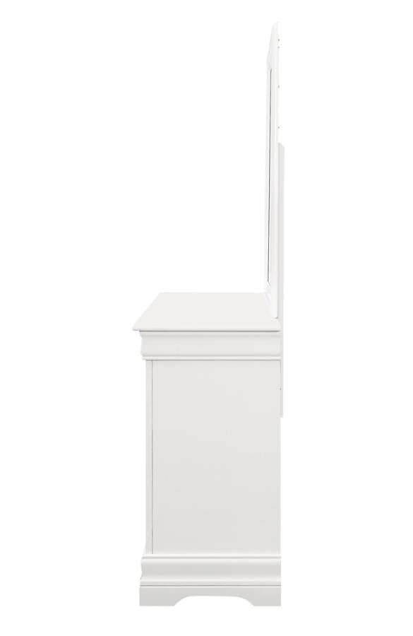 Louis Philippe White Dresser Mirror - furniture place usa