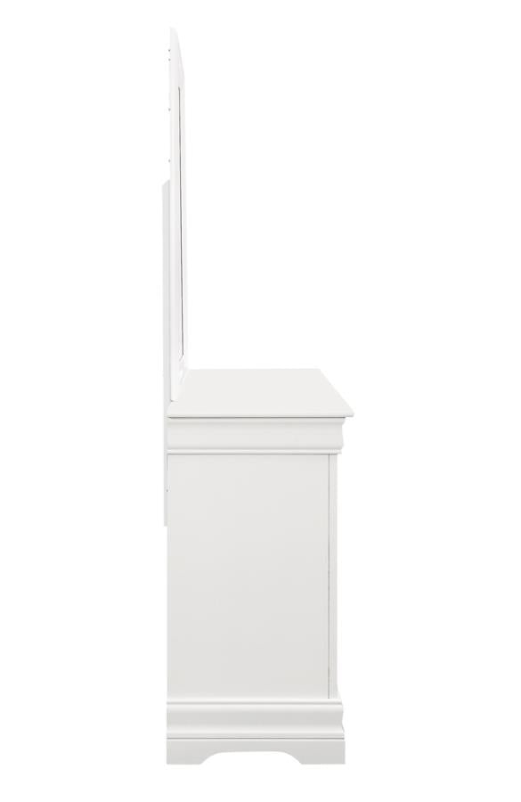 Louis Philippe White Dresser Mirror - furniture place usa