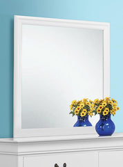 Louis Philippe White Dresser Mirror - furniture place usa