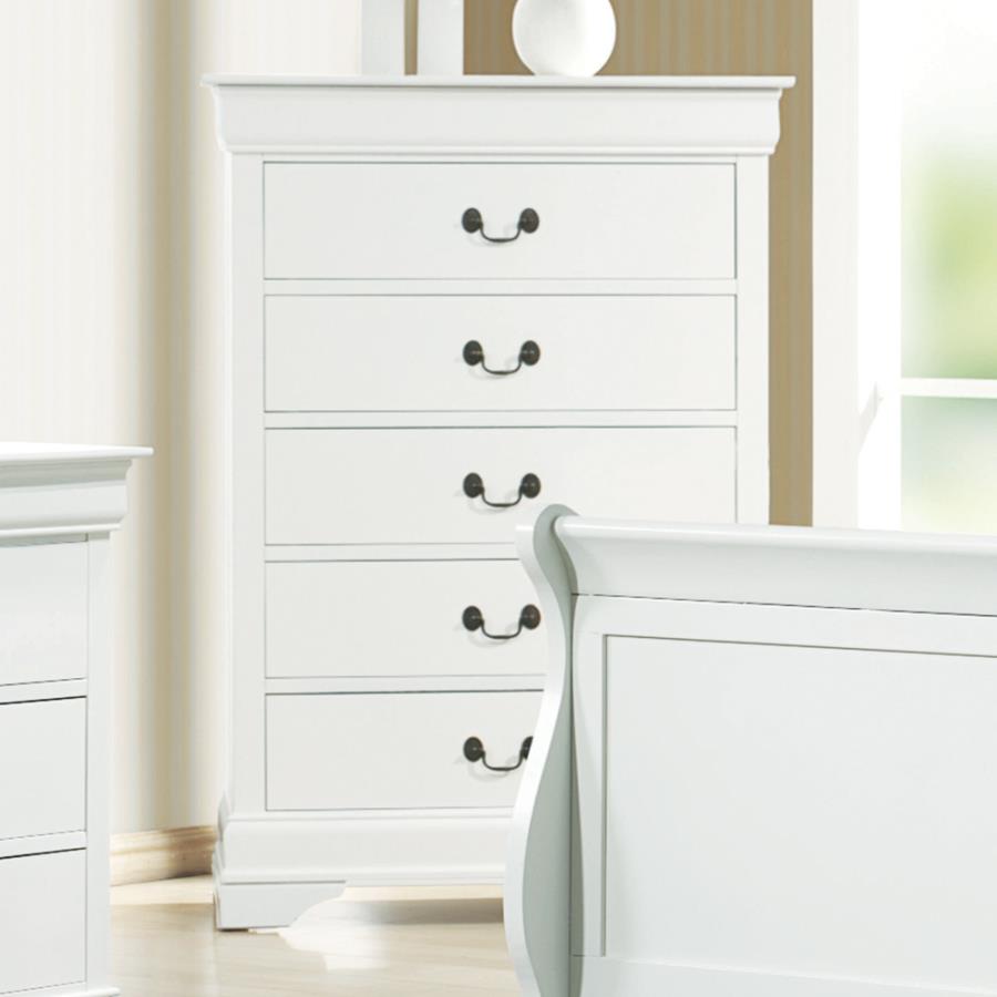 Louis Philippe White Chest - furniture place usa