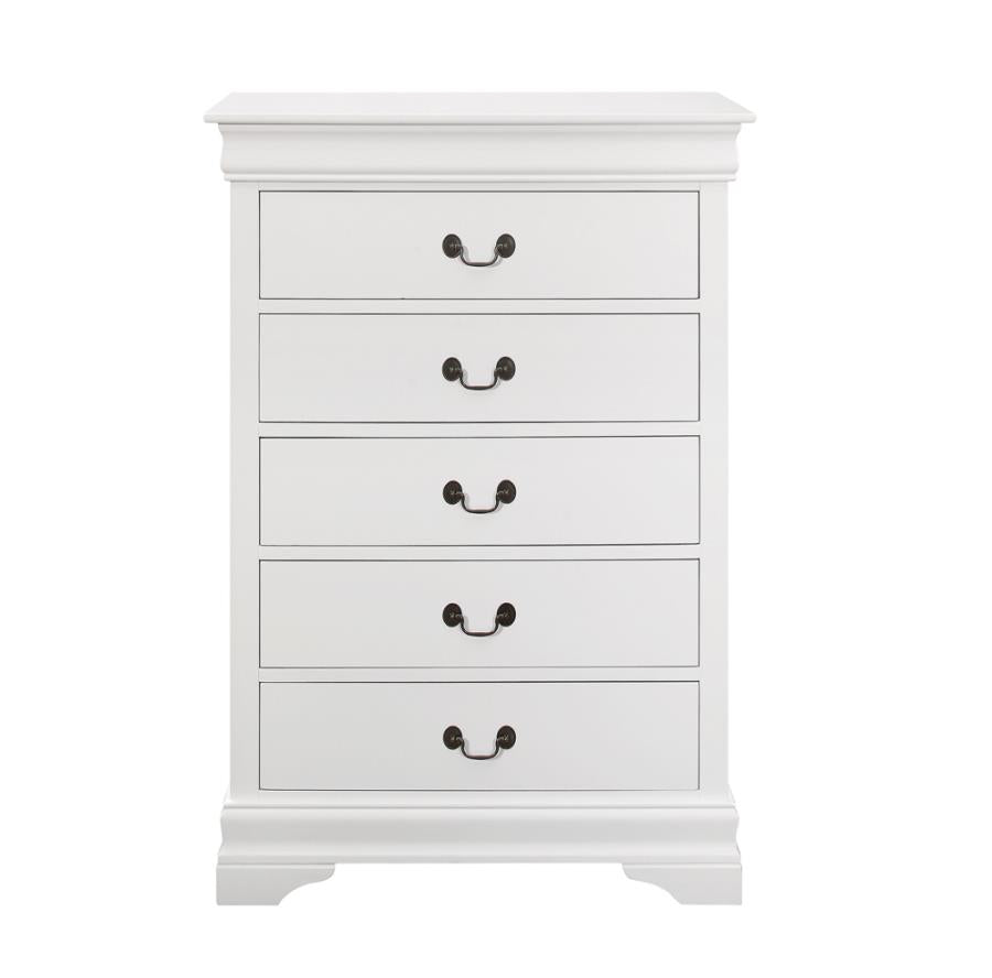 Louis Philippe White Chest - furniture place usa