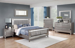 Leighton Silver Full Bed 5 Pc Set - furniture place usa