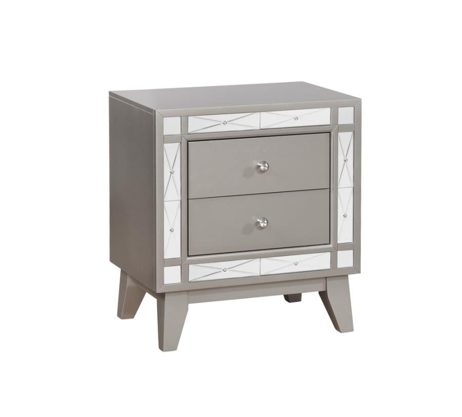 Leighton Silver Nightstand - furniture place usa