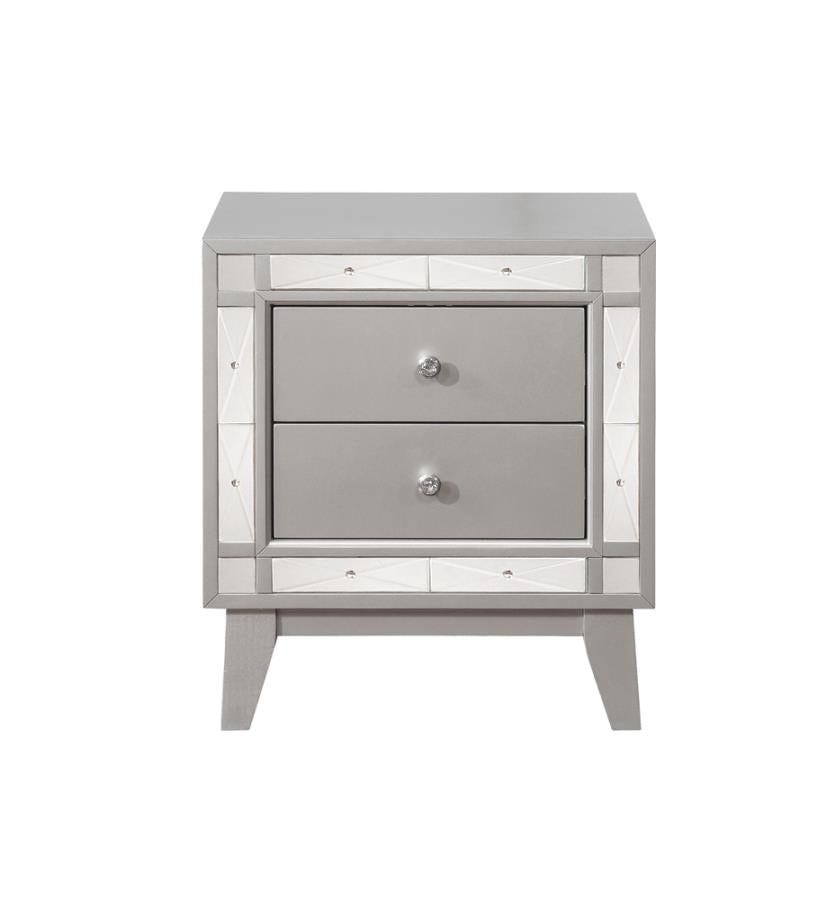 Leighton Silver Nightstand - furniture place usa