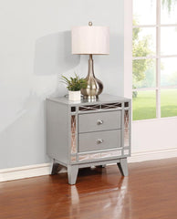 Leighton Silver Nightstand - furniture place usa