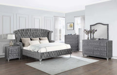 Deanna Grey Eastern King Bed 5 Pc Set - furniture place usa