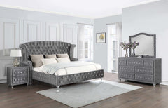 Deanna Grey California King Bed 4 Pc Set - furniture place usa