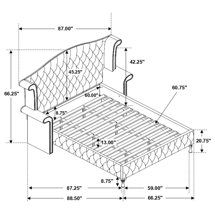 Deanna Grey Queen Bed 4 Pc Set - furniture place usa