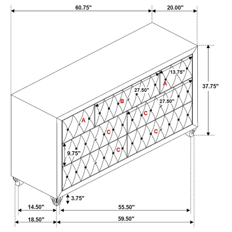 Deanna Grey Dresser - furniture place usa