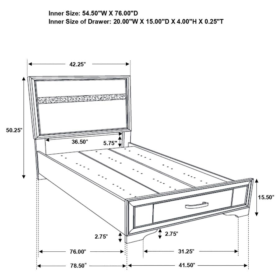 Miranda White Twin Bed 4 Pc Set - furniture place usa