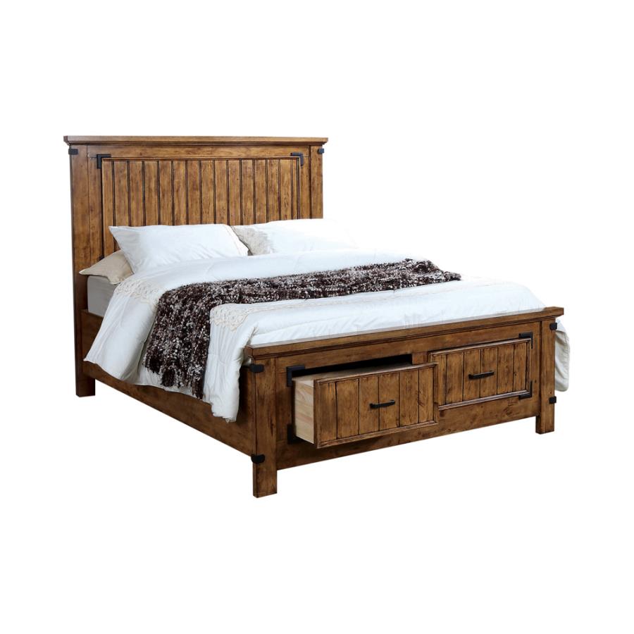 Brenner Brown Eastern King Storage Bed - furniture place usa