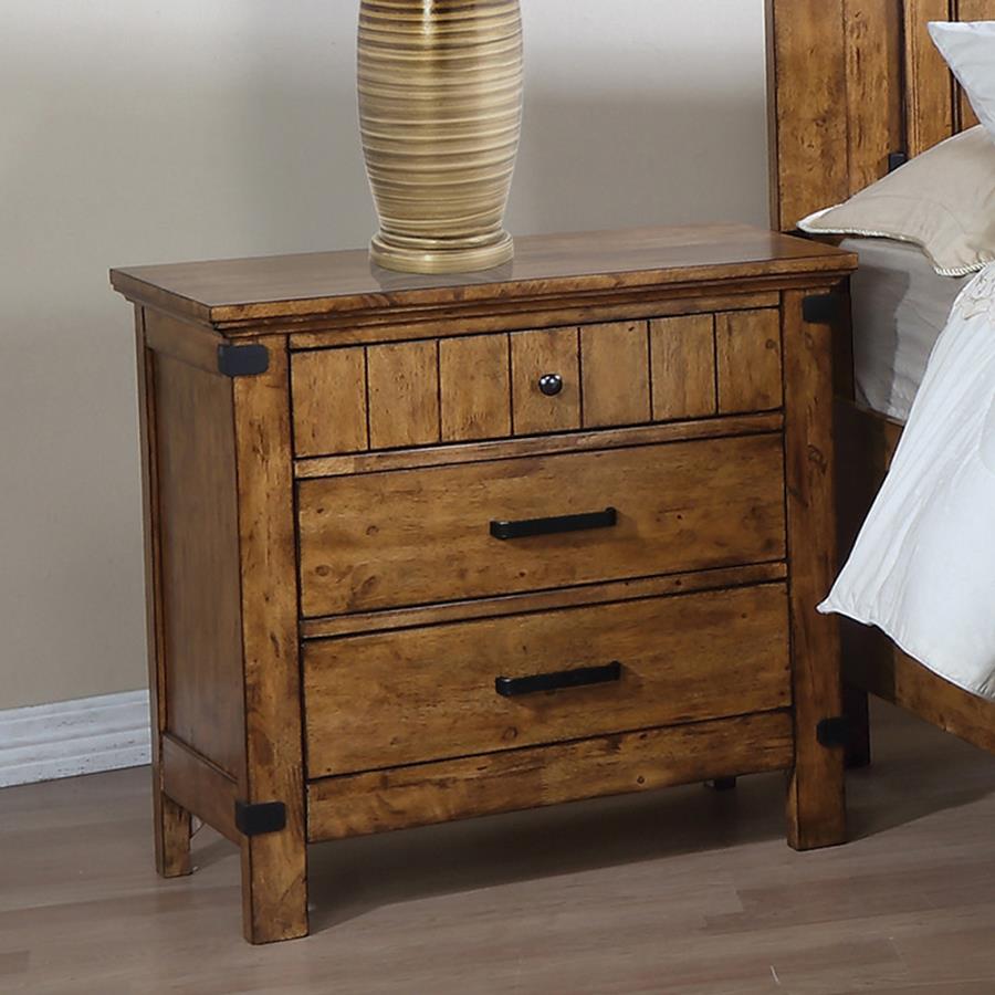 Brenner Brown Nightstand - furniture place usa