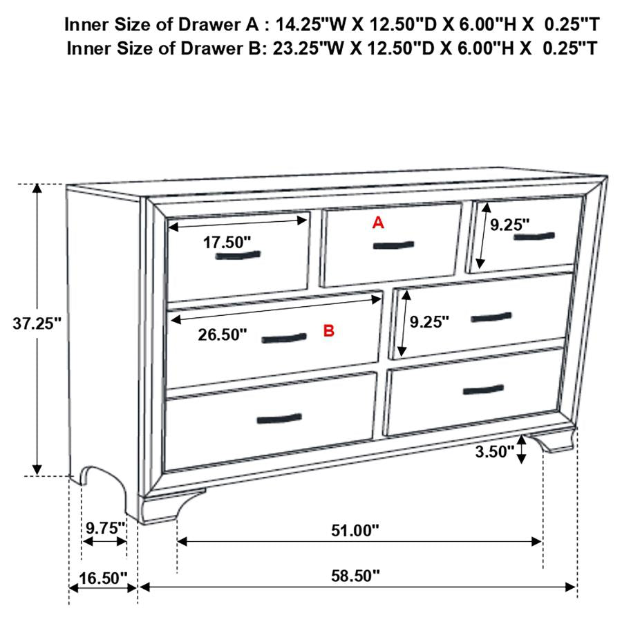 Beaumont Gold Dresser - furniture place usa