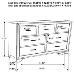 Beaumont Gold Dresser - furniture place usa