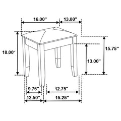 Beaumont Gold Vanity Stool - furniture place usa