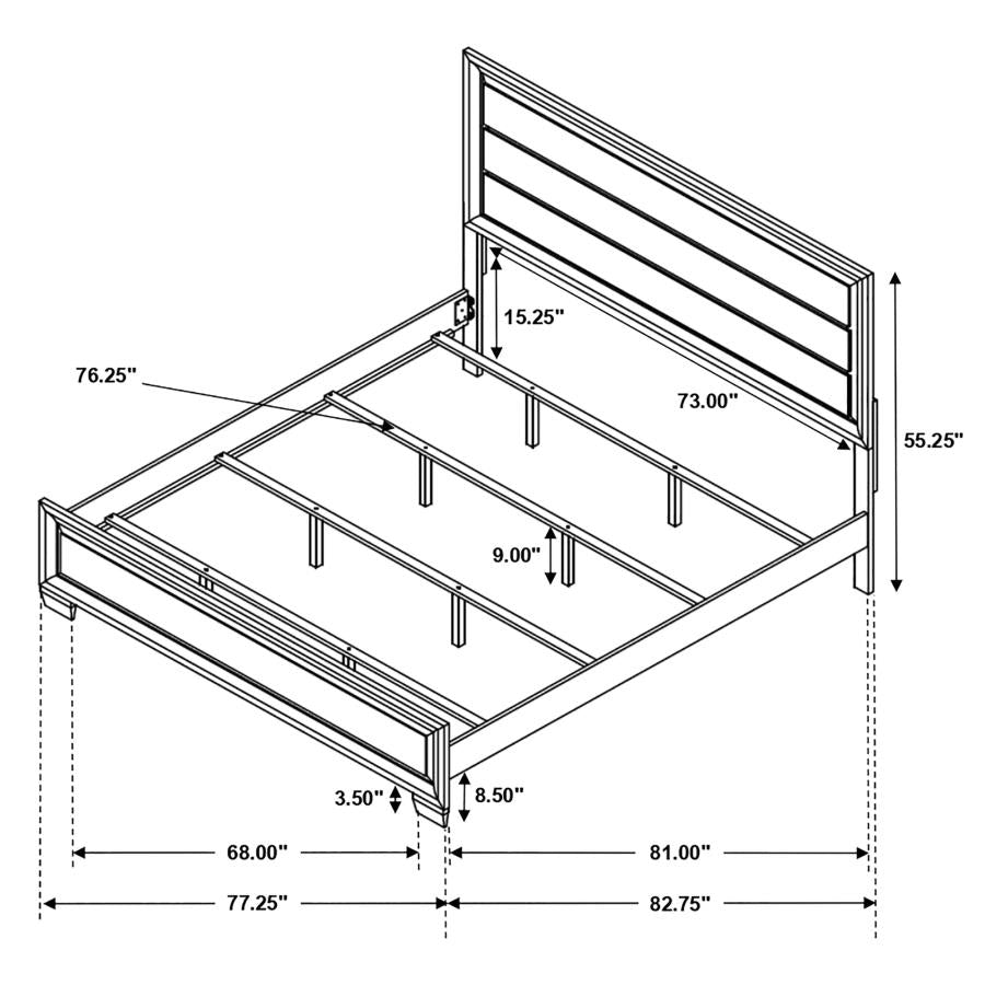 Brandon Brown Eastern King Bed - furniture place usa