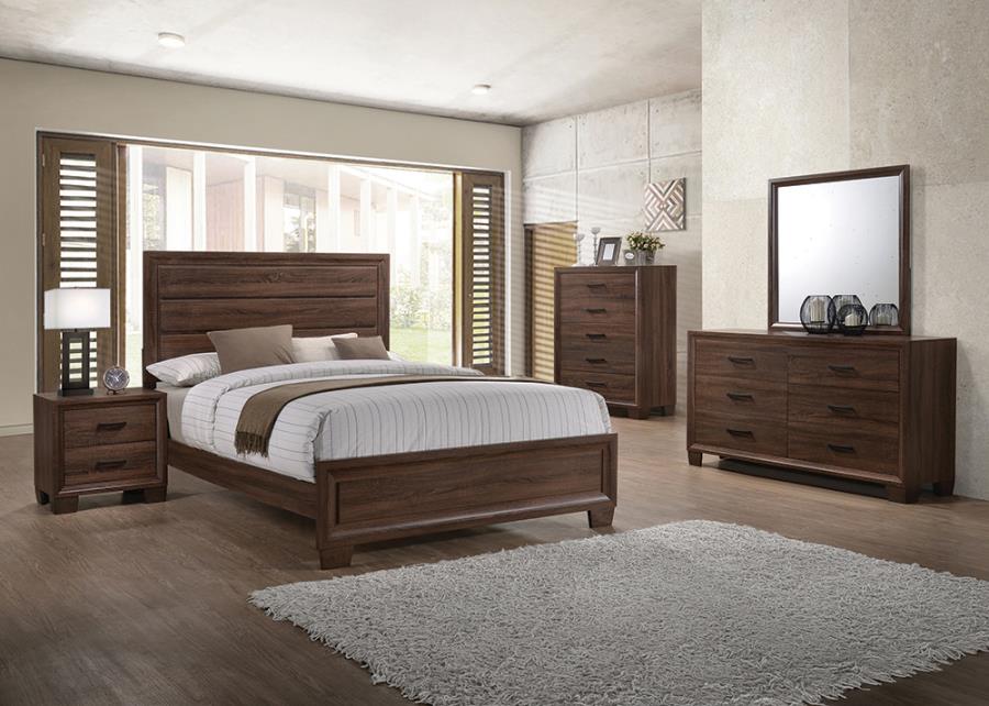 Brandon Brown Queen Bed 5 Pc Set - furniture place usa