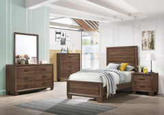 Brandon Brown Twin Bed 4 Pc Set - furniture place usa