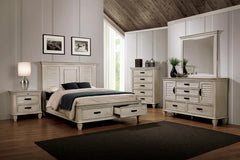 Franco Ivory Eastern King Bed 4 Pc Set - furniture place usa