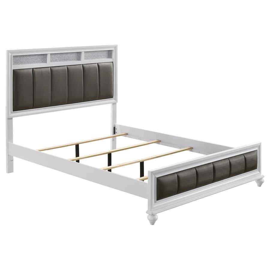 Barzini White California King Bed - furniture place usa