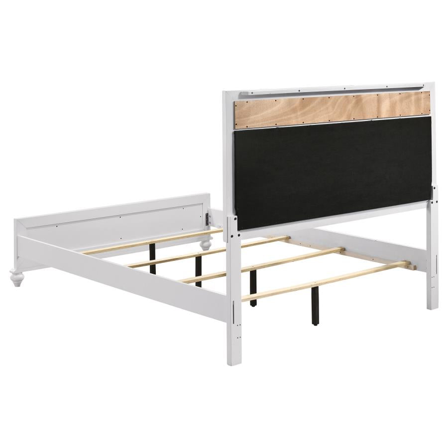 Barzini White California King Bed - furniture place usa