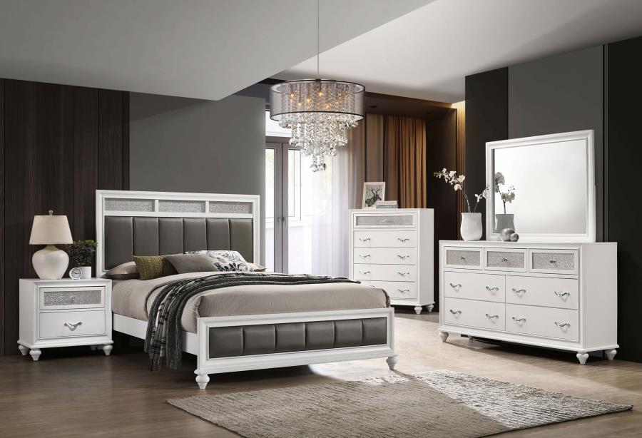 Barzini White California King Bed - furniture place usa