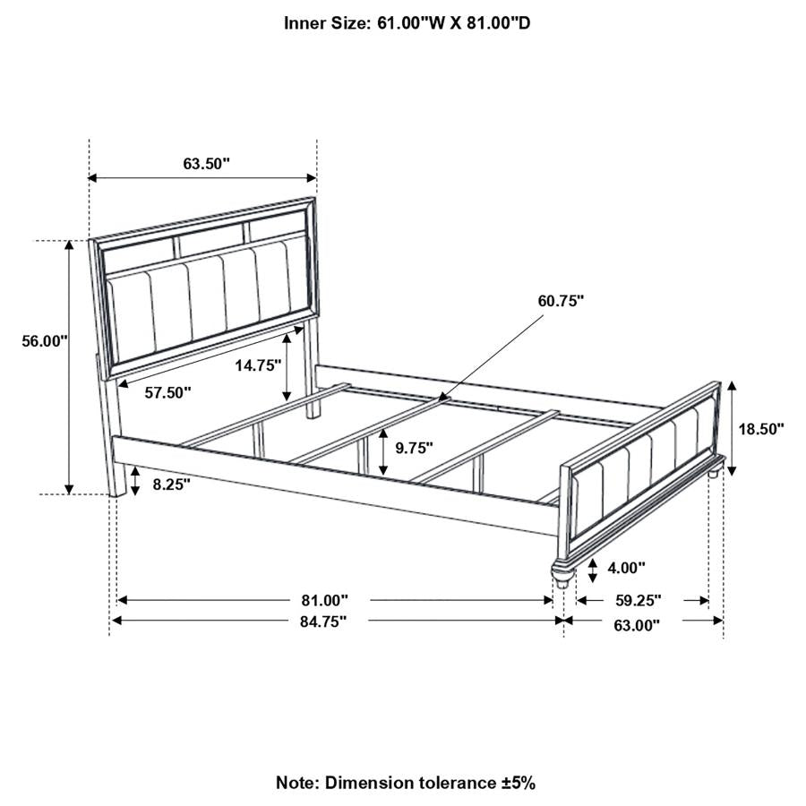 Barzini White Queen Bed - furniture place usa