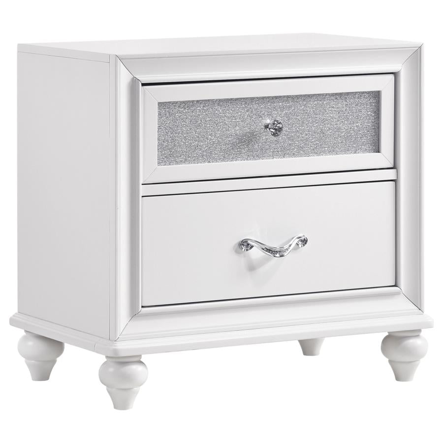 Barzini White Nightstand - furniture place usa