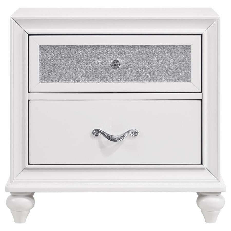 Barzini White Nightstand - furniture place usa